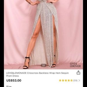 Shimmer silver dress size M